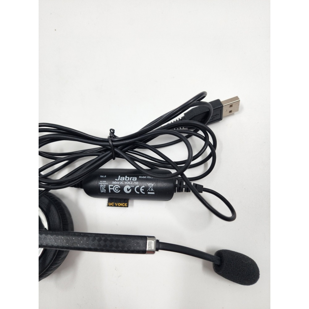 Jabra UC Voice 750 Duo Wired USB Headset Black Noise Canceling HSC012 - Picture 3 of 5